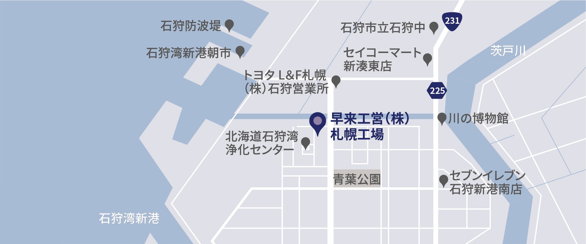 札幌工場の地図