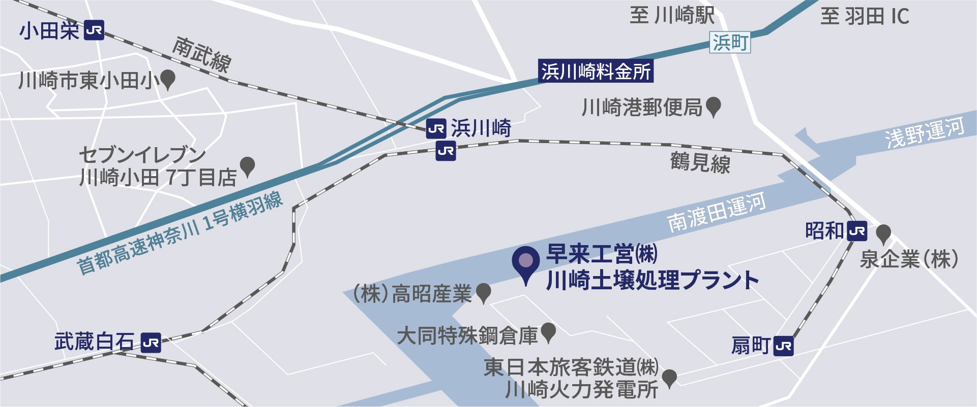 川崎工場の地図
