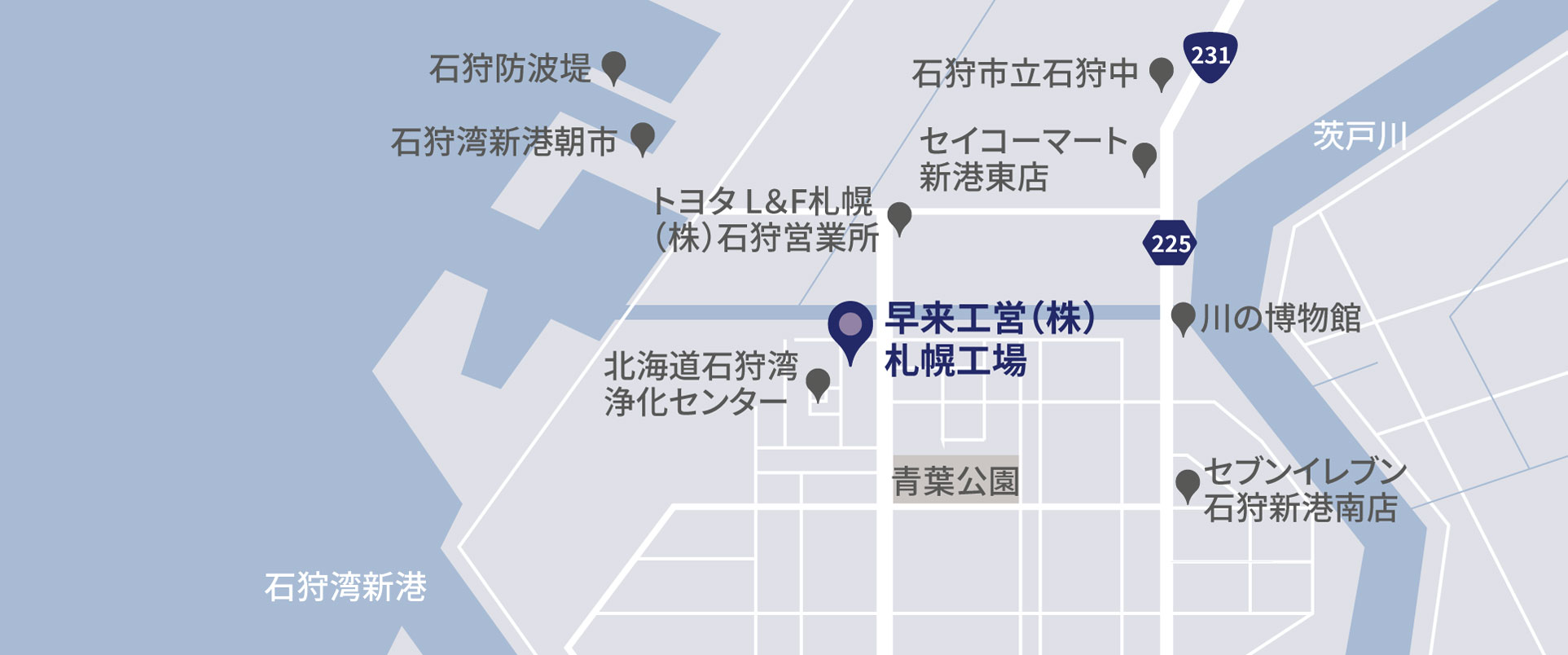札幌工場の地図